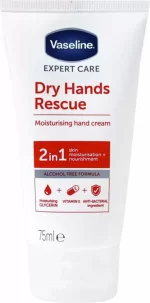 Vaseline Dry Hands Rescue Κρέμα Χεριών Ενυδάτωσης και Θρέψης με Αντιβακτηριδιακή Προστασία 75ml