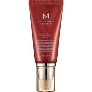 Missha M Perfect Cover BB 21 Light Beige 24ωρη Ενυδατική & Αντιγηραντική Κρέμα Προσώπου Ημέρας με SPF42 με Υαλουρονικό Οξύ & Κολλαγόνο 50ml