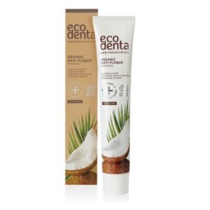 Ecodenta Organic Anti-Plaque Οδοντόκρεμα Καρύδα 75ml - Φυσική προστασία από την πλάκα - Χωρίς Φθόριο